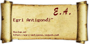 Egri Antigoné névjegykártya